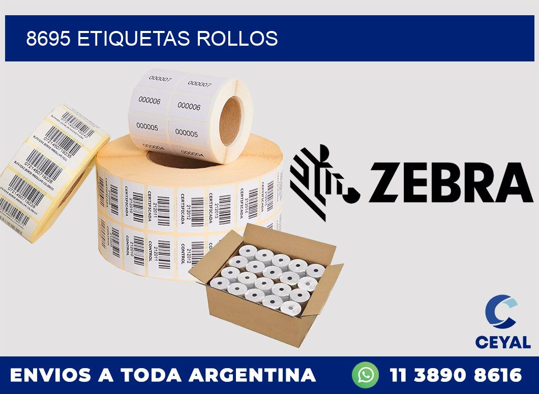 8695 etiquetas rollos