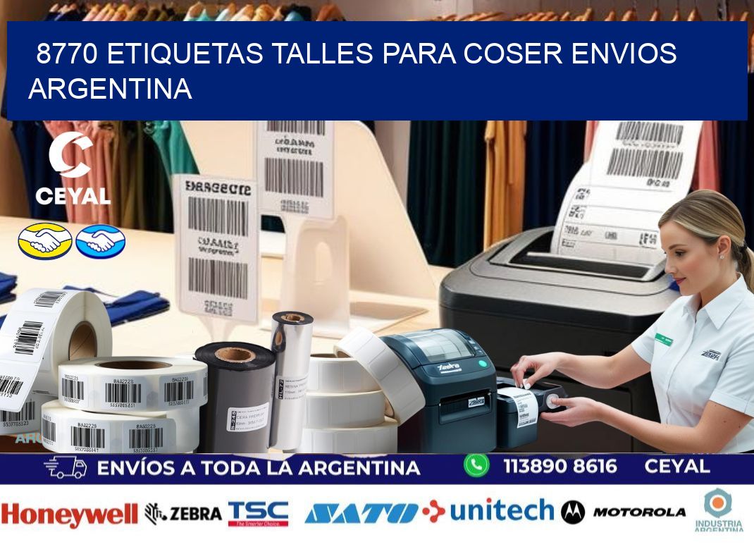 8770 ETIQUETAS TALLES PARA COSER ENVIOS ARGENTINA