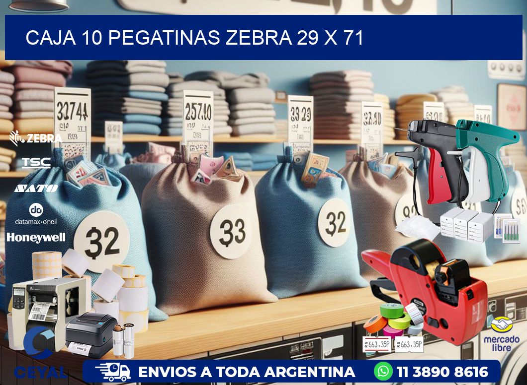 CAJA 10 PEGATINAS ZEBRA 29 x 71