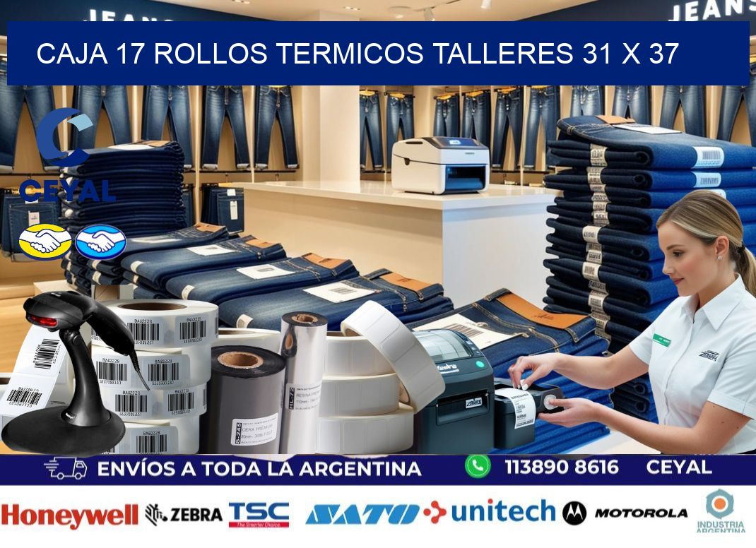 CAJA 17 ROLLOS TERMICOS TALLERES 31 x 37