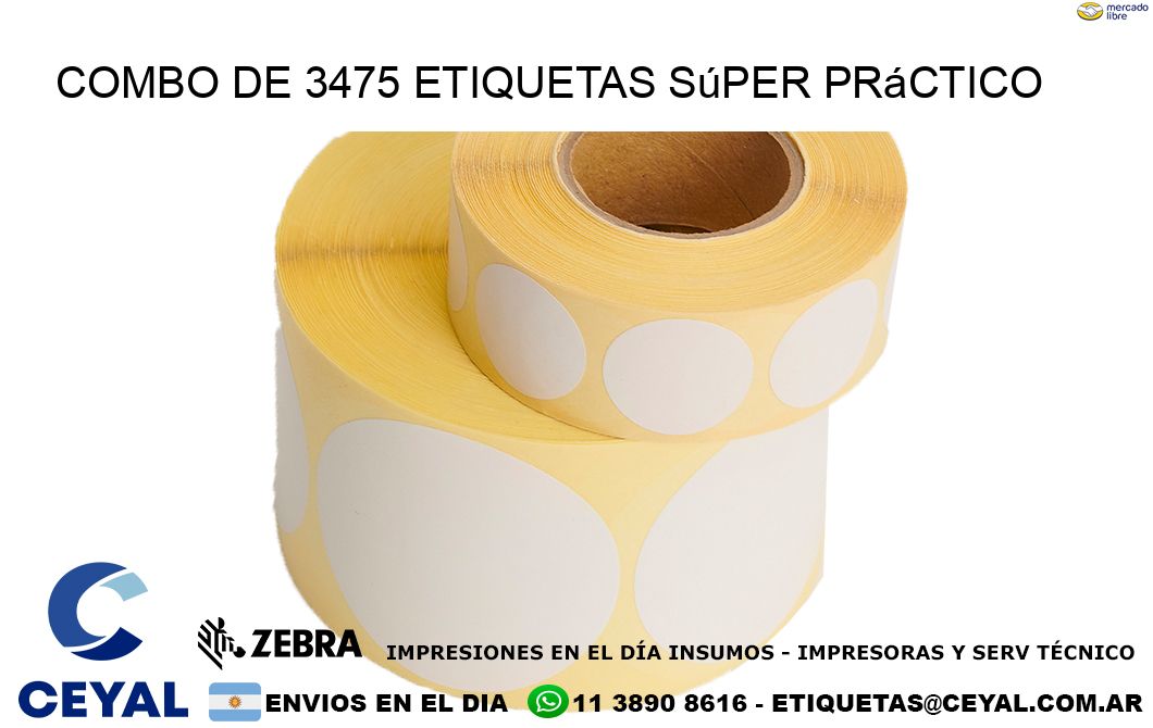 Combo de 3475 etiquetas súper práctico