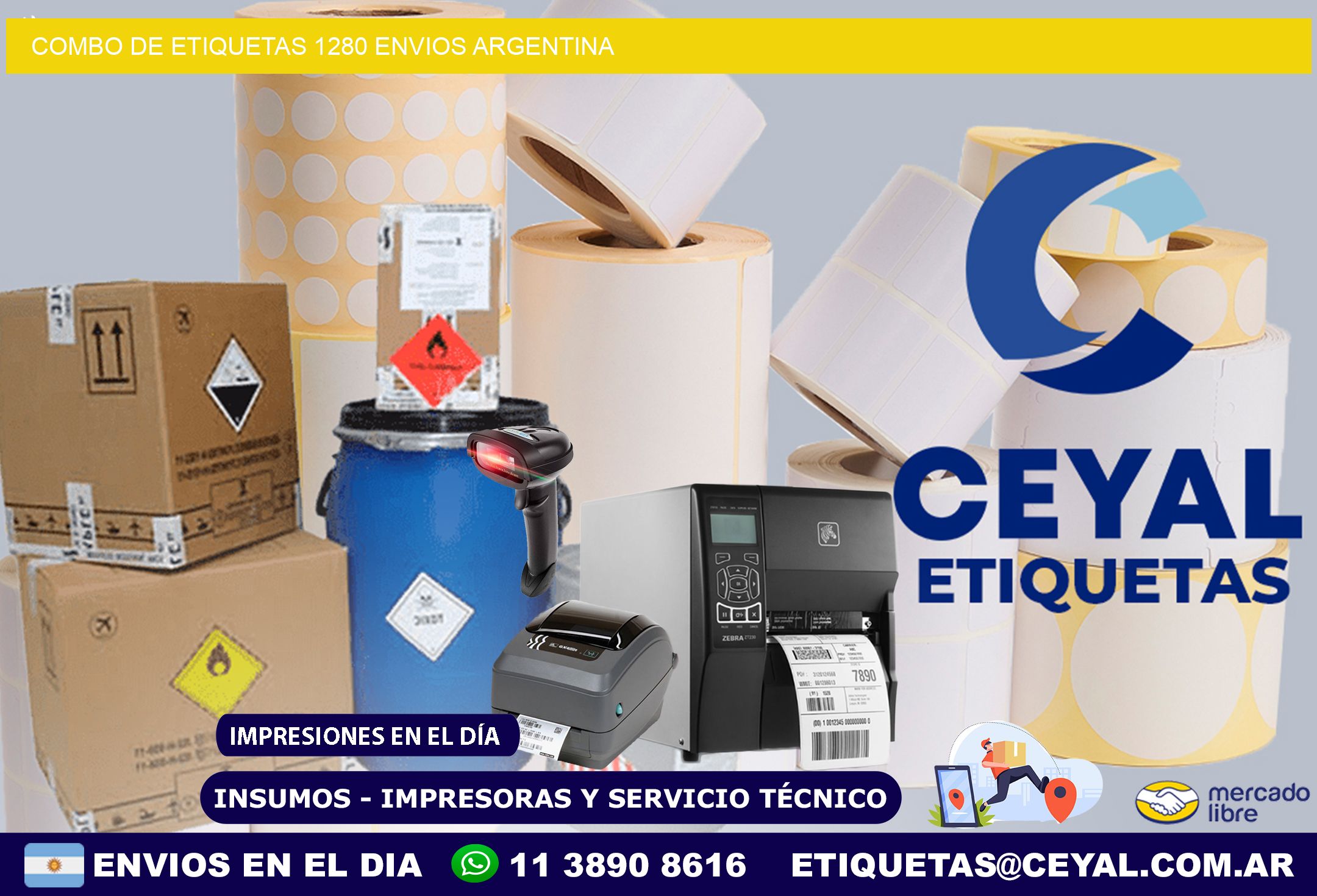 Combo de etiquetas 1280 ENVIOS ARGENTINA