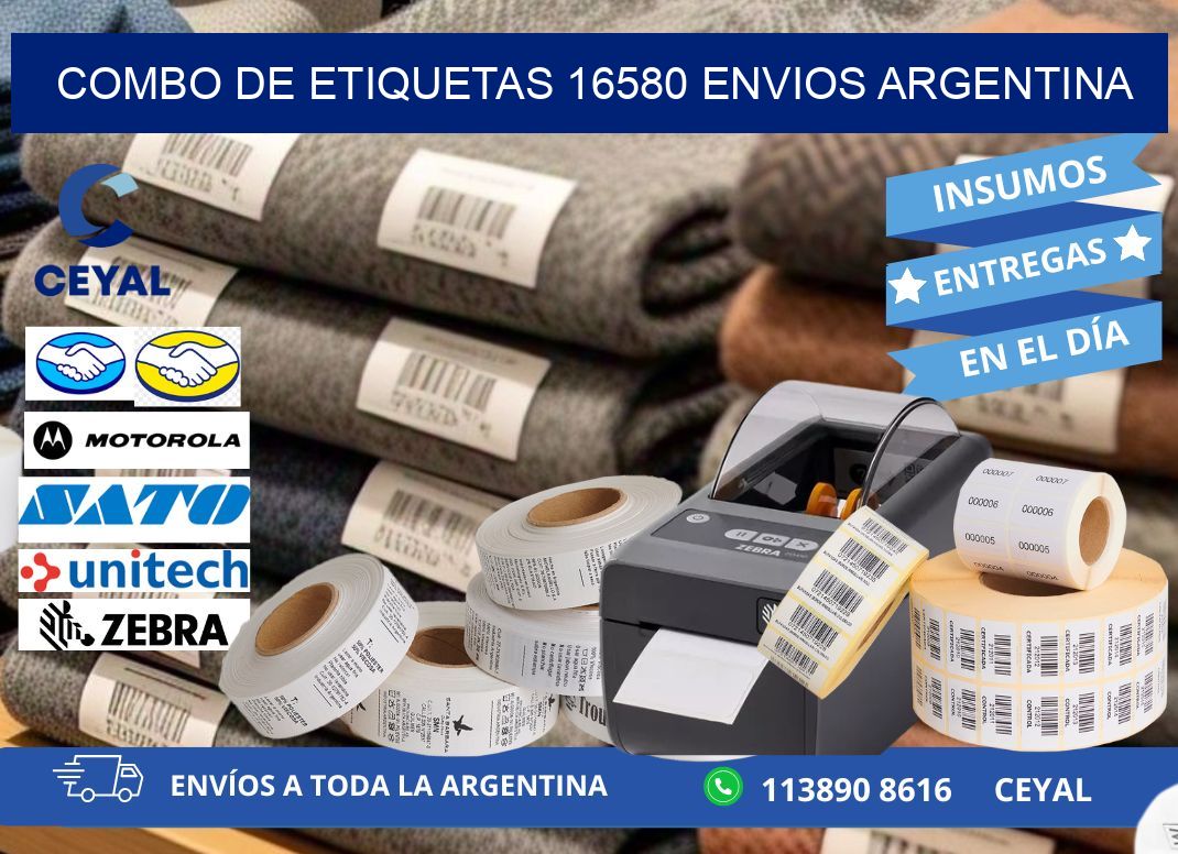 Combo de etiquetas 16580 ENVIOS ARGENTINA