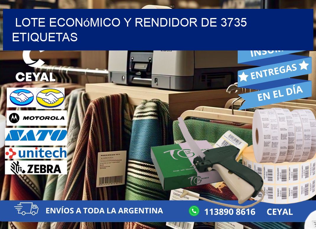 Lote económico y rendidor de 3735 etiquetas