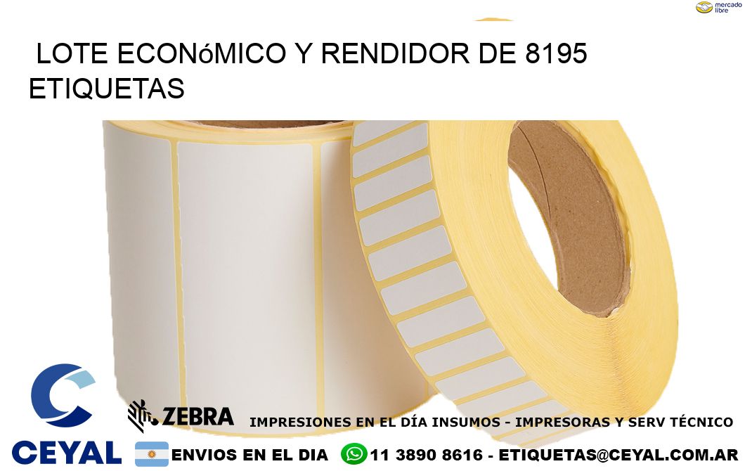 Lote económico y rendidor de 8195 etiquetas
