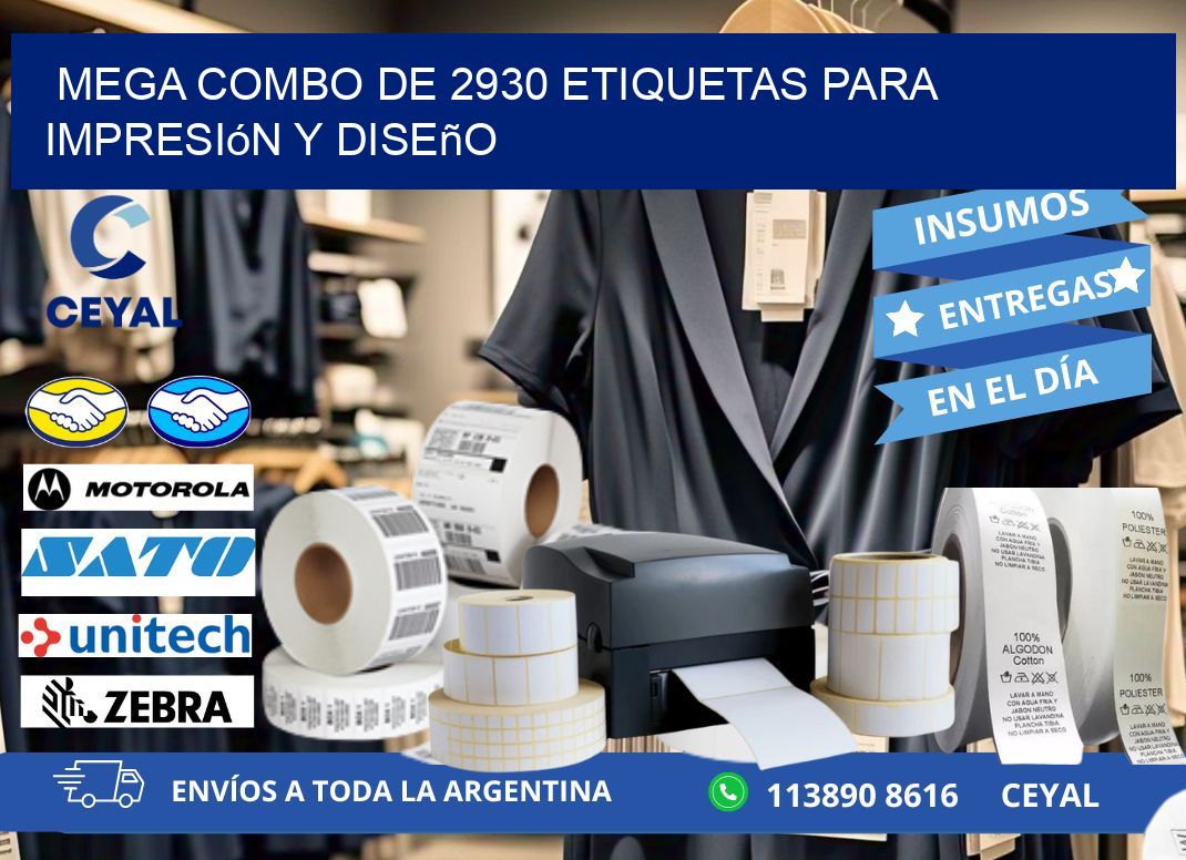 Mega combo de 2930 etiquetas para impresión y diseño