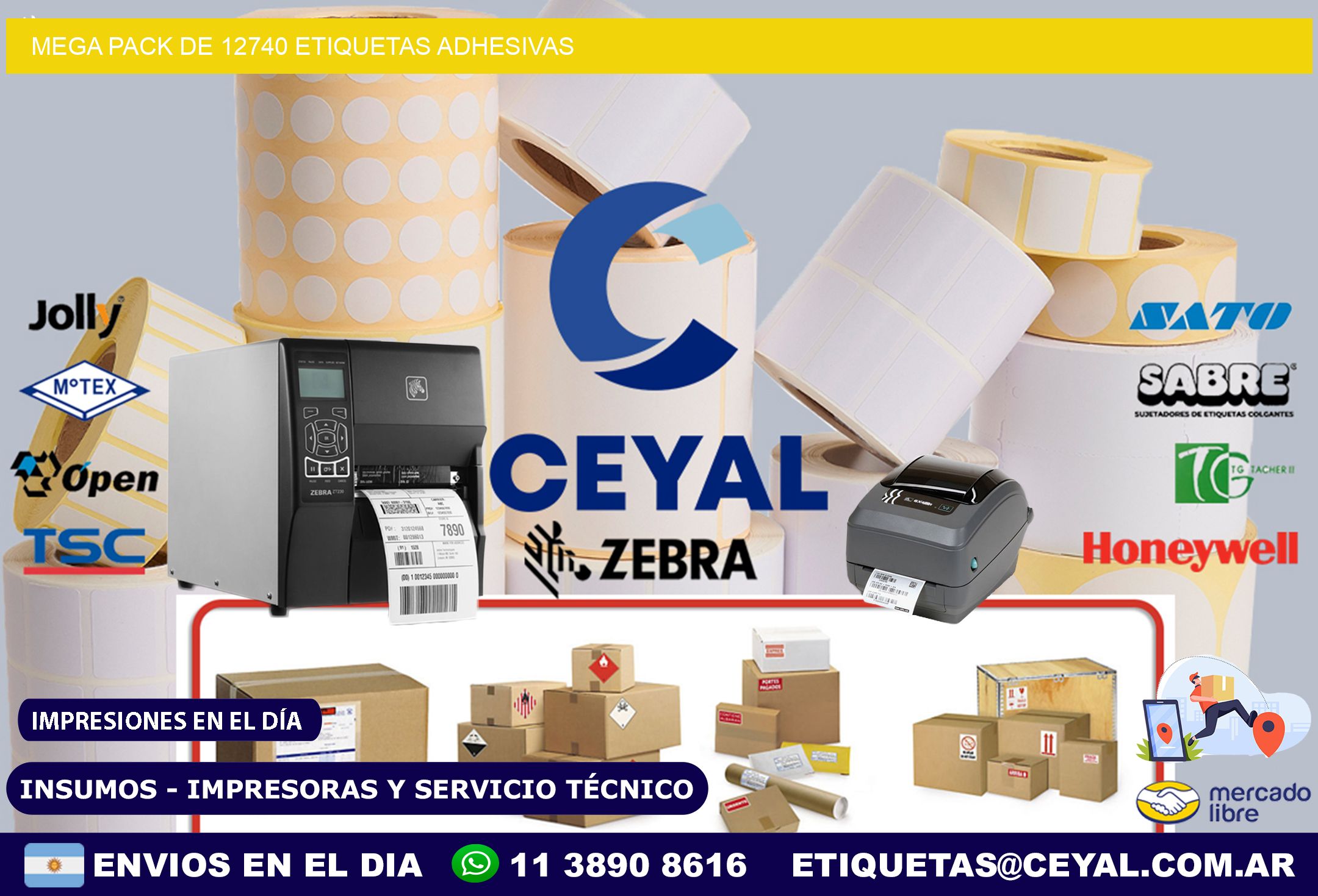 Mega pack de 12740 etiquetas adhesivas