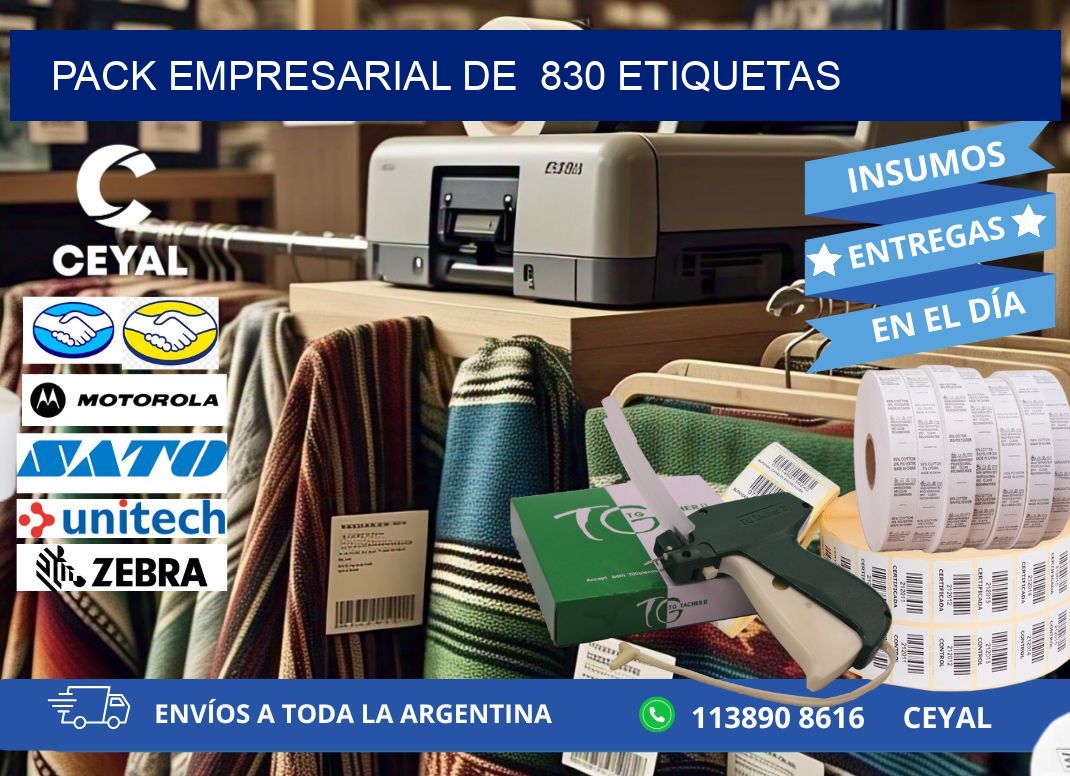 Pack empresarial de  830 etiquetas