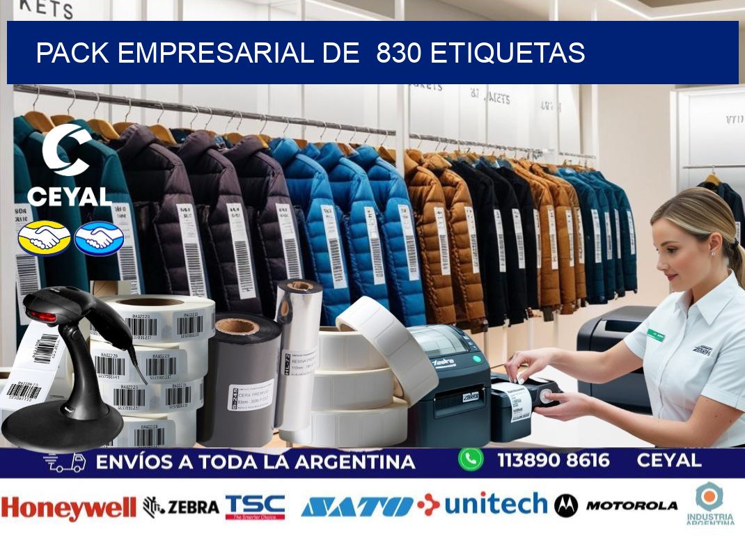 Pack empresarial de  830 etiquetas