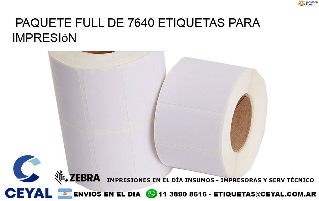 Paquete full de 7640 etiquetas para impresión
