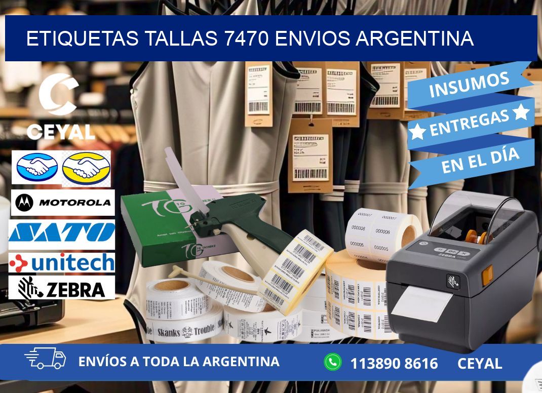 etiquetas tallas 7470 ENVIOS ARGENTINA