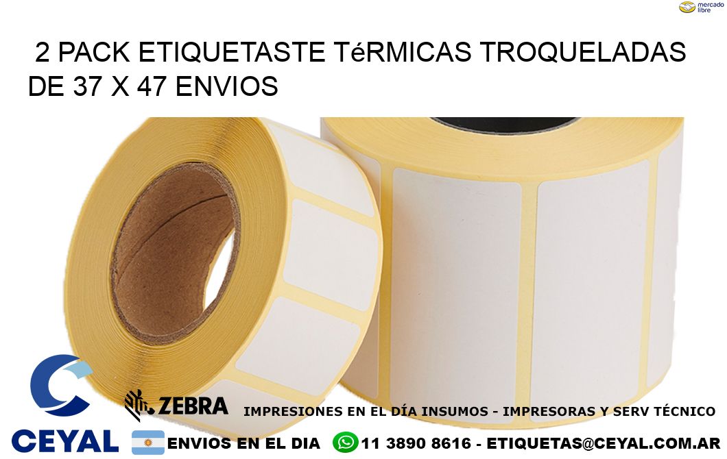 2 pack etiquetaste Térmicas Troqueladas De 37 x 47 ENVIOS