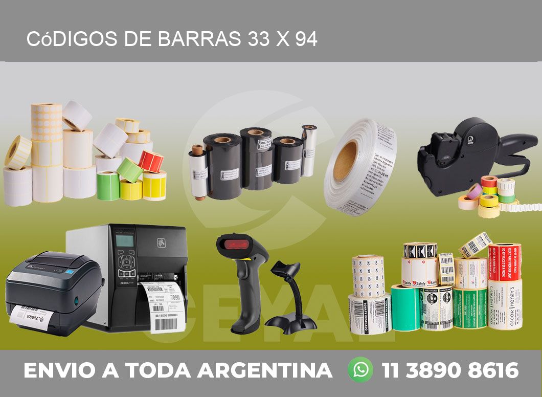 Códigos de Barras 33 x 94