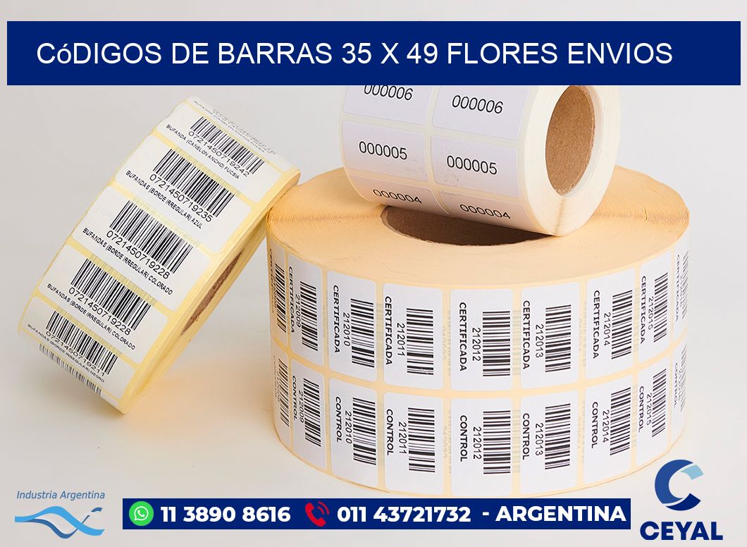 Códigos de Barras 35 x 49 flores envios