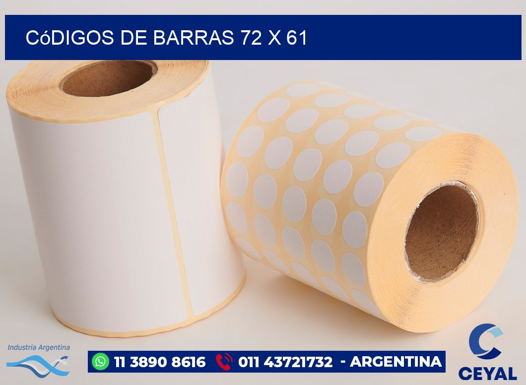 Códigos de Barras 72 x 61