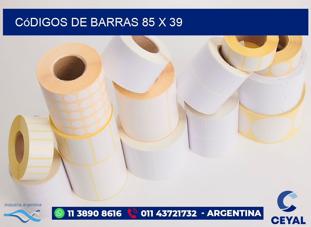 Códigos de Barras 85 x 39