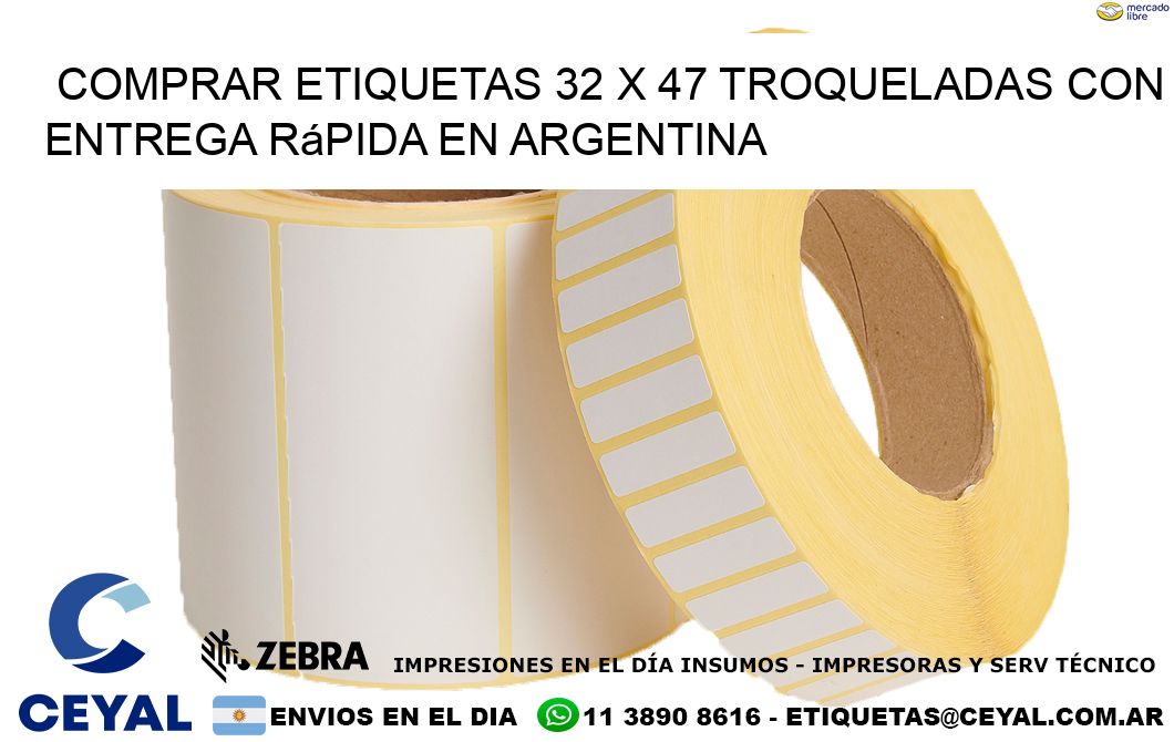 Comprar etiquetas 32 x 47 troqueladas con entrega rápida en Argentina