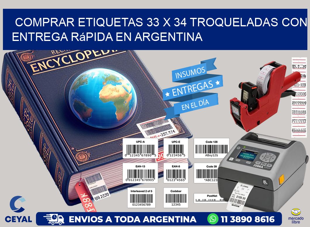Comprar etiquetas 33 x 34 troqueladas con entrega rápida en Argentina