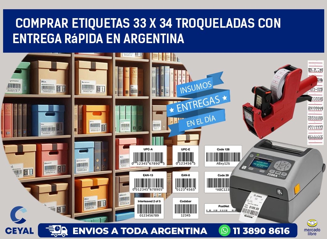 Comprar etiquetas 33 x 34 troqueladas con entrega rápida en Argentina