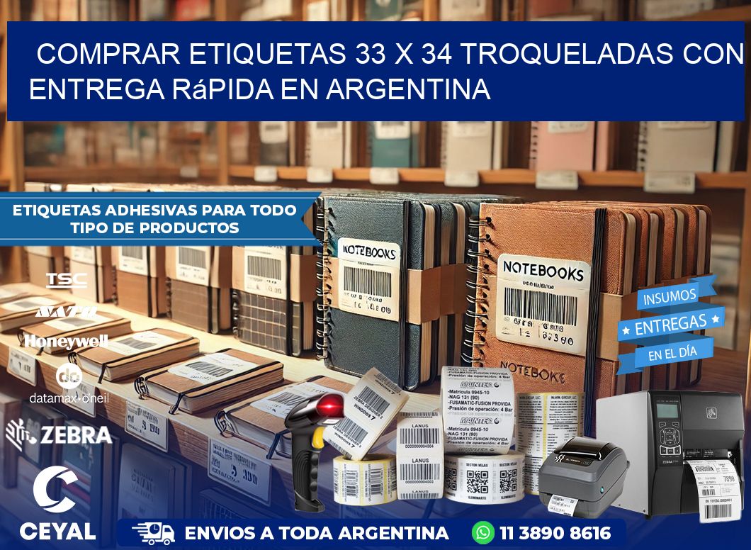 Comprar etiquetas 33 x 34 troqueladas con entrega rápida en Argentina
