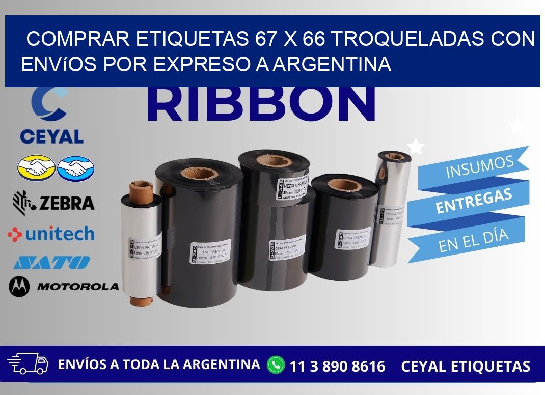Comprar etiquetas 67 x 66 troqueladas con envíos por expreso a Argentina