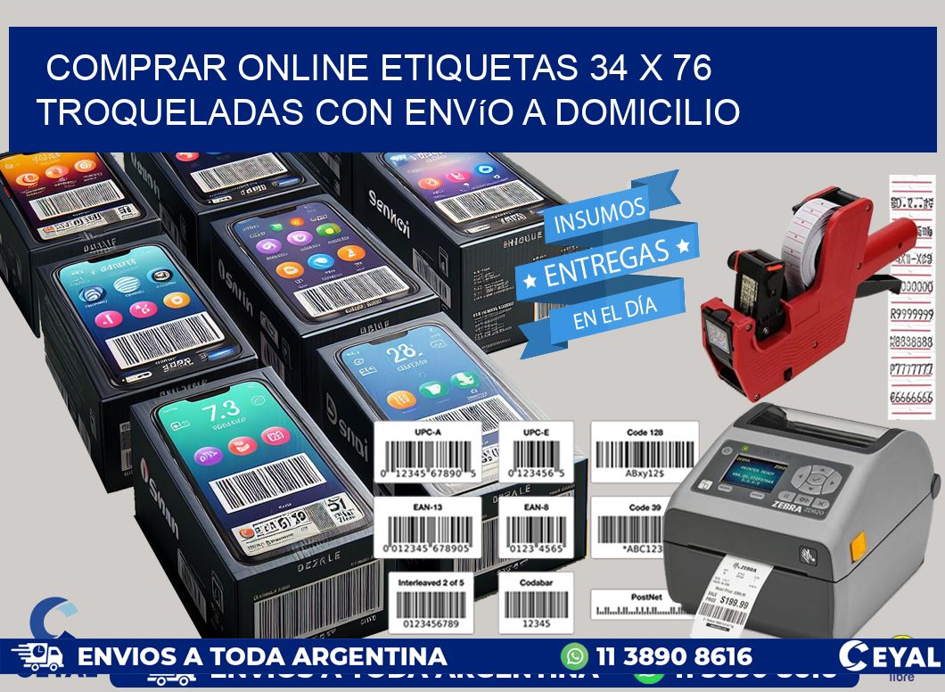 Comprar online etiquetas 34 x 76 troqueladas con envío a domicilio