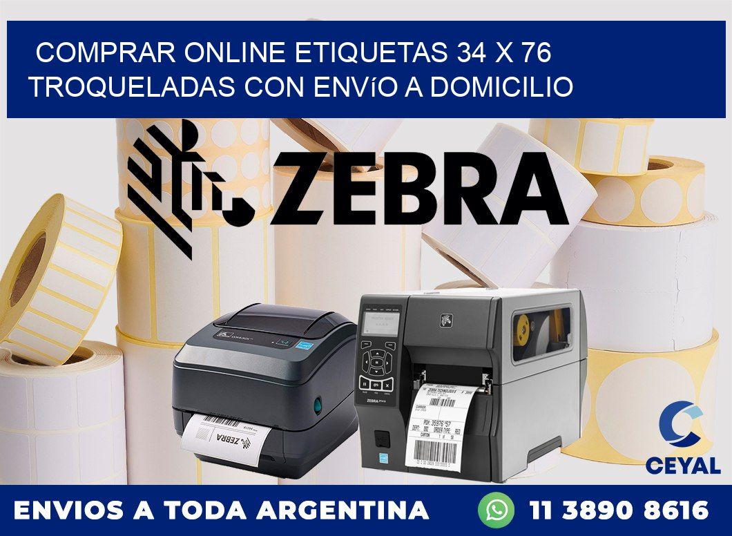 Comprar online etiquetas 34 x 76 troqueladas con envío a domicilio