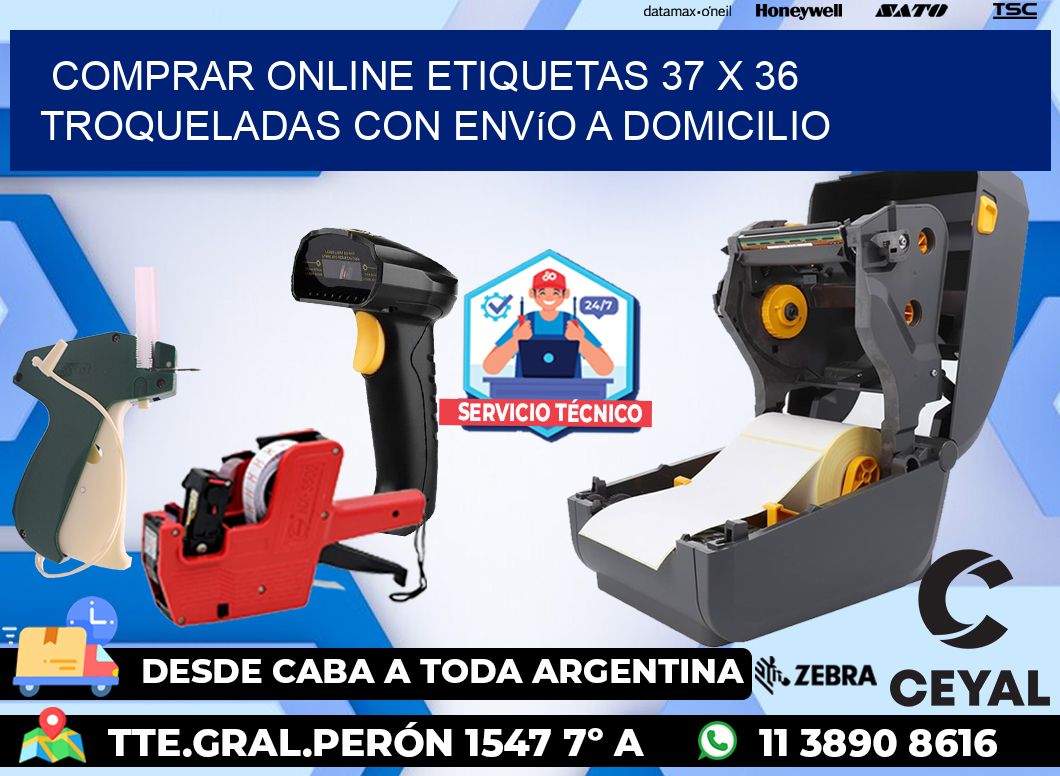 Comprar online etiquetas 37 x 36 troqueladas con envío a domicilio