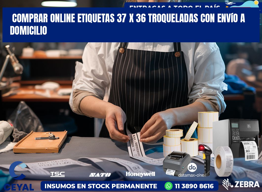 Comprar online etiquetas 37 x 36 troqueladas con envío a domicilio