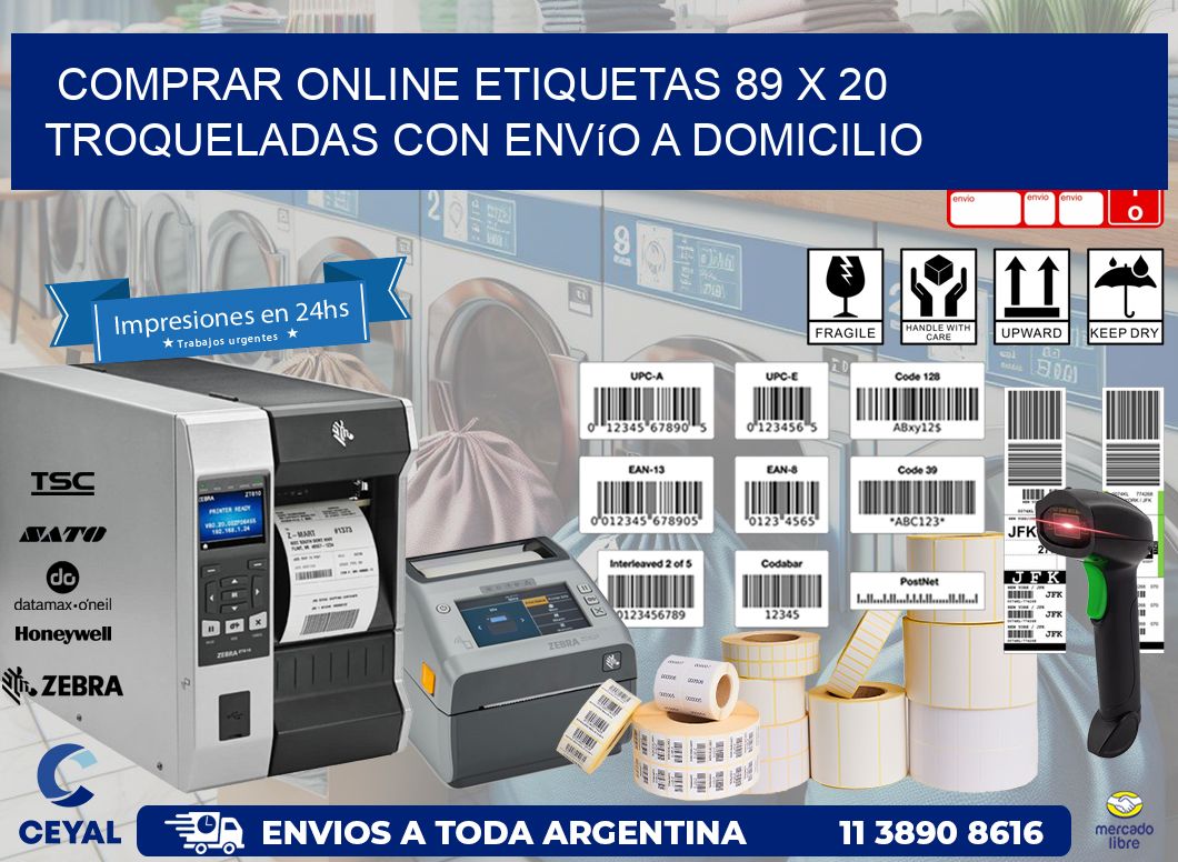 Comprar online etiquetas 89 x 20 troqueladas con envío a domicilio