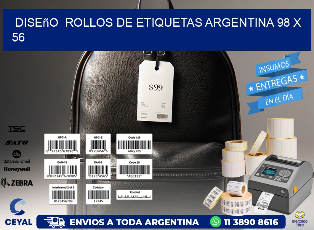 Diseño  ROLLOS DE ETIQUETAS ARGENTINA 98 x 56