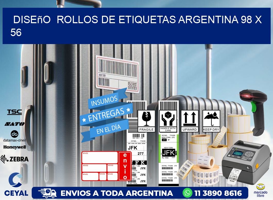 Diseño  ROLLOS DE ETIQUETAS ARGENTINA 98 x 56
