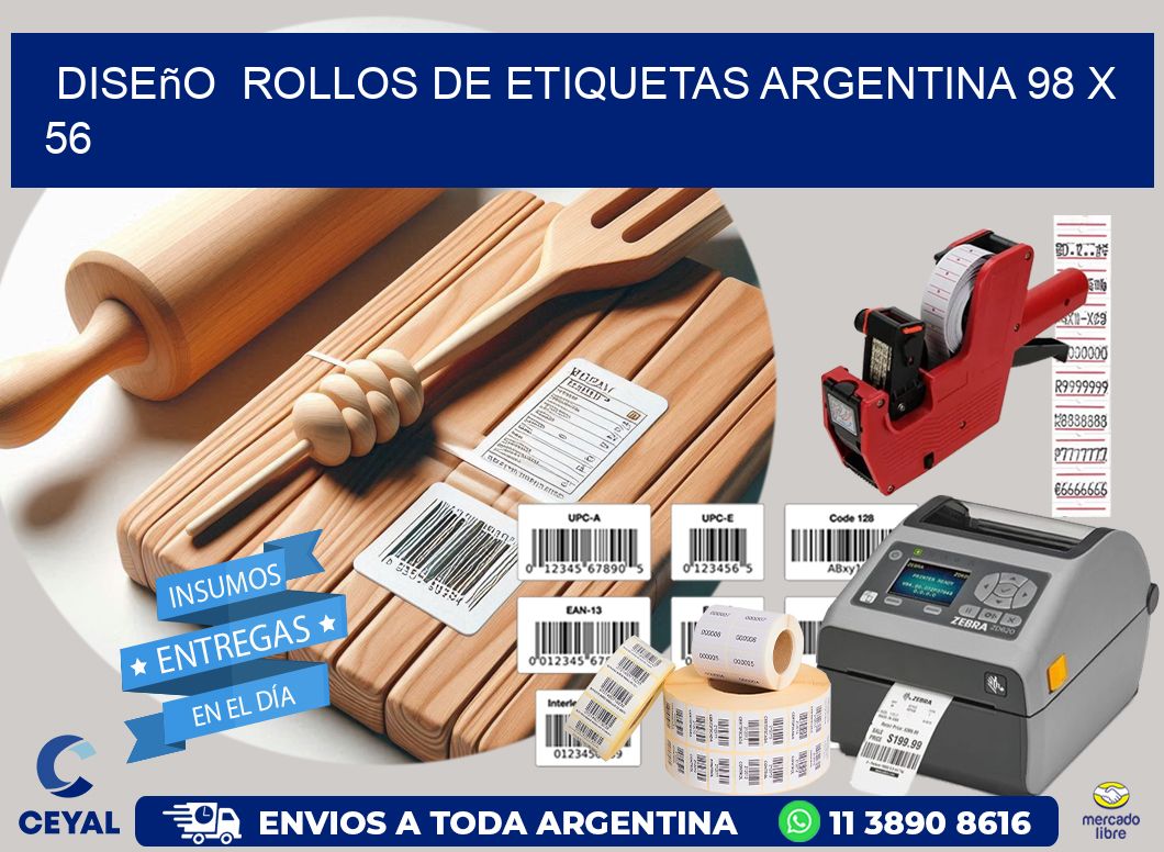 Diseño  ROLLOS DE ETIQUETAS ARGENTINA 98 x 56