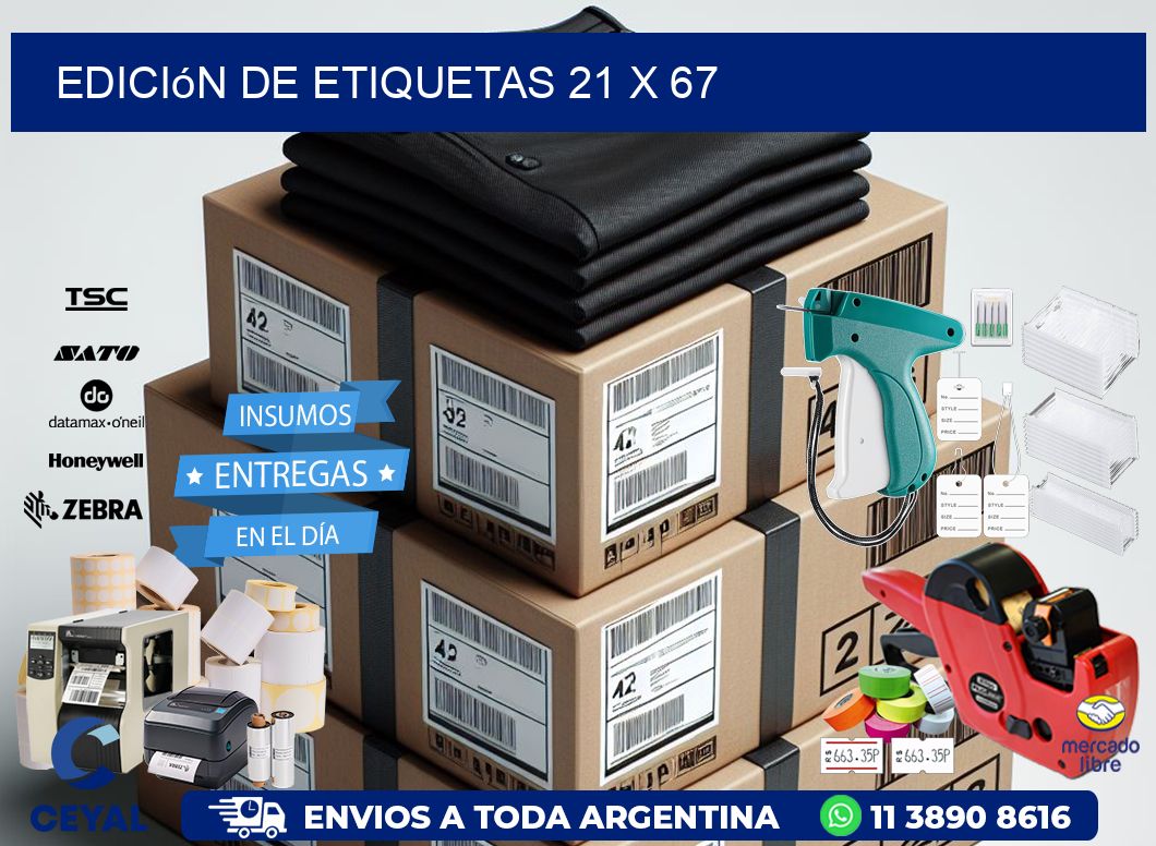 Edición de etiquetas 21 x 67
