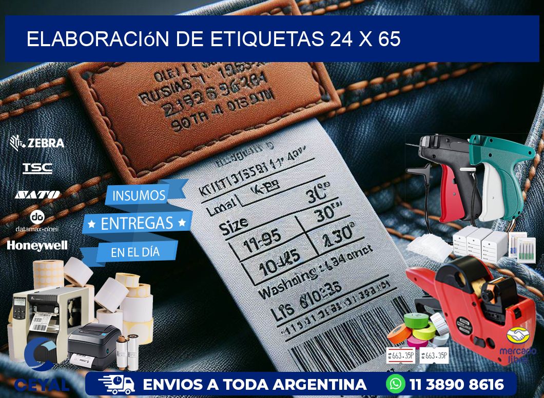 Elaboración de etiquetas 24 x 65