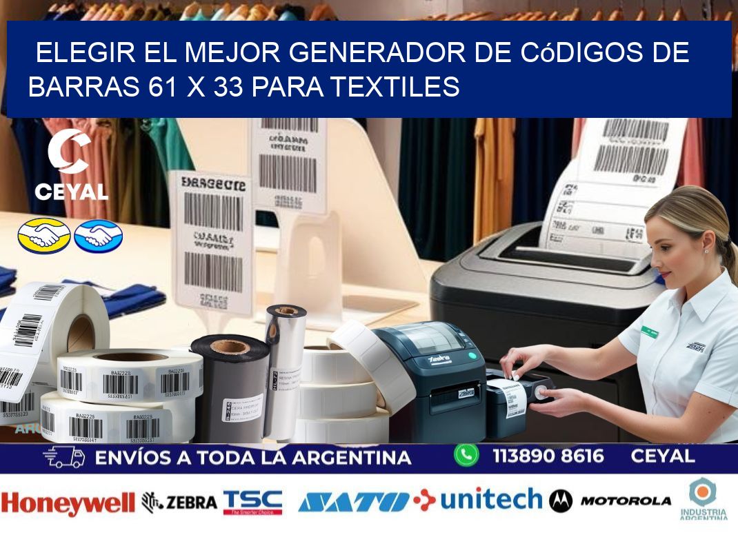 Elegir el Mejor Generador de Códigos de Barras 61 x 33 para Textiles