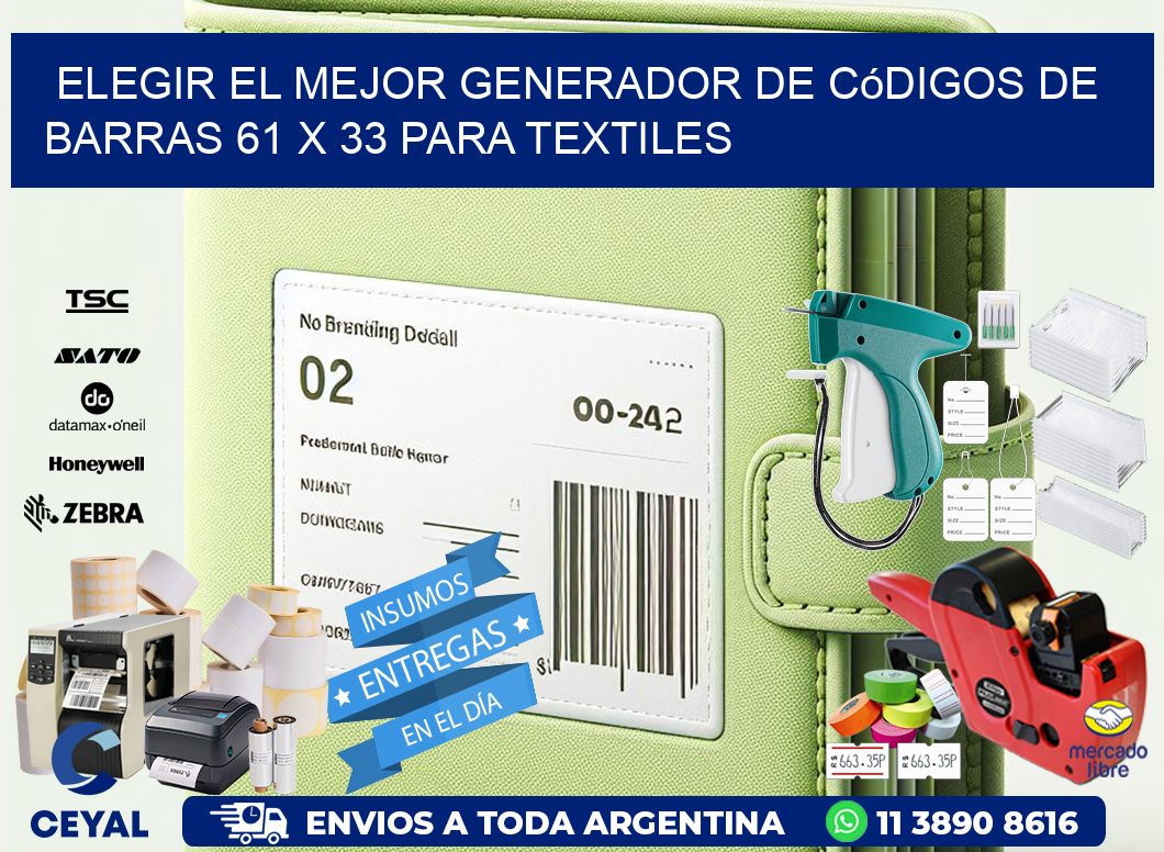 Elegir el Mejor Generador de Códigos de Barras 61 x 33 para Textiles