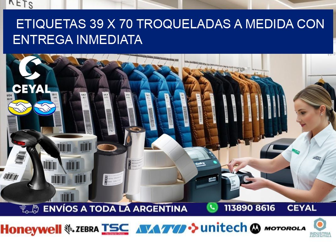 Etiquetas 39 x 70 troqueladas a medida con entrega inmediata