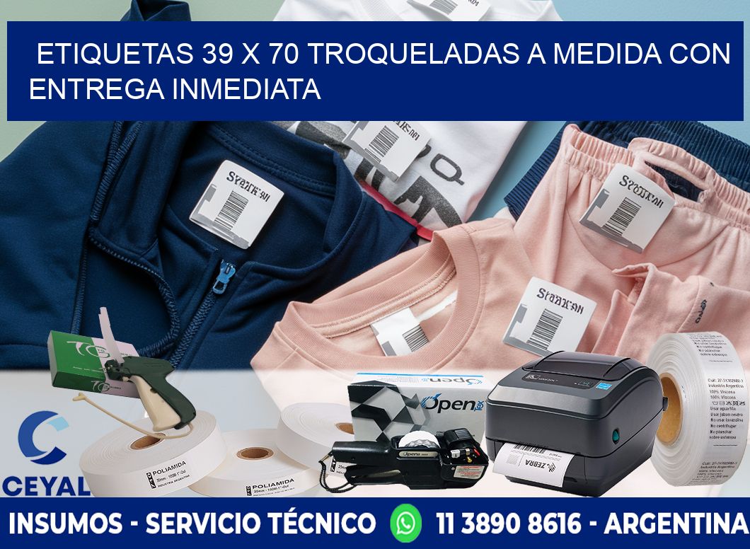 Etiquetas 39 x 70 troqueladas a medida con entrega inmediata