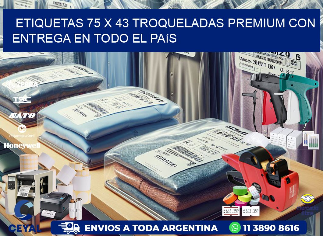 Etiquetas 75 x 43 troqueladas premium con entrega en todo el país