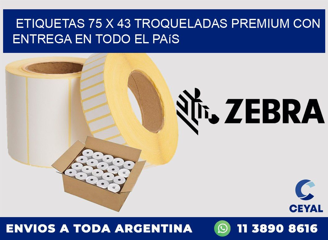 Etiquetas 75 x 43 troqueladas premium con entrega en todo el país