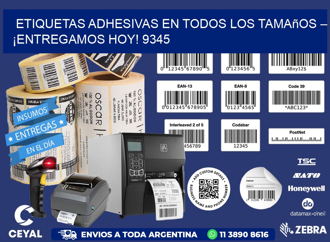 Etiquetas Adhesivas en Todos los Tamaños – ¡Entregamos Hoy! 9345