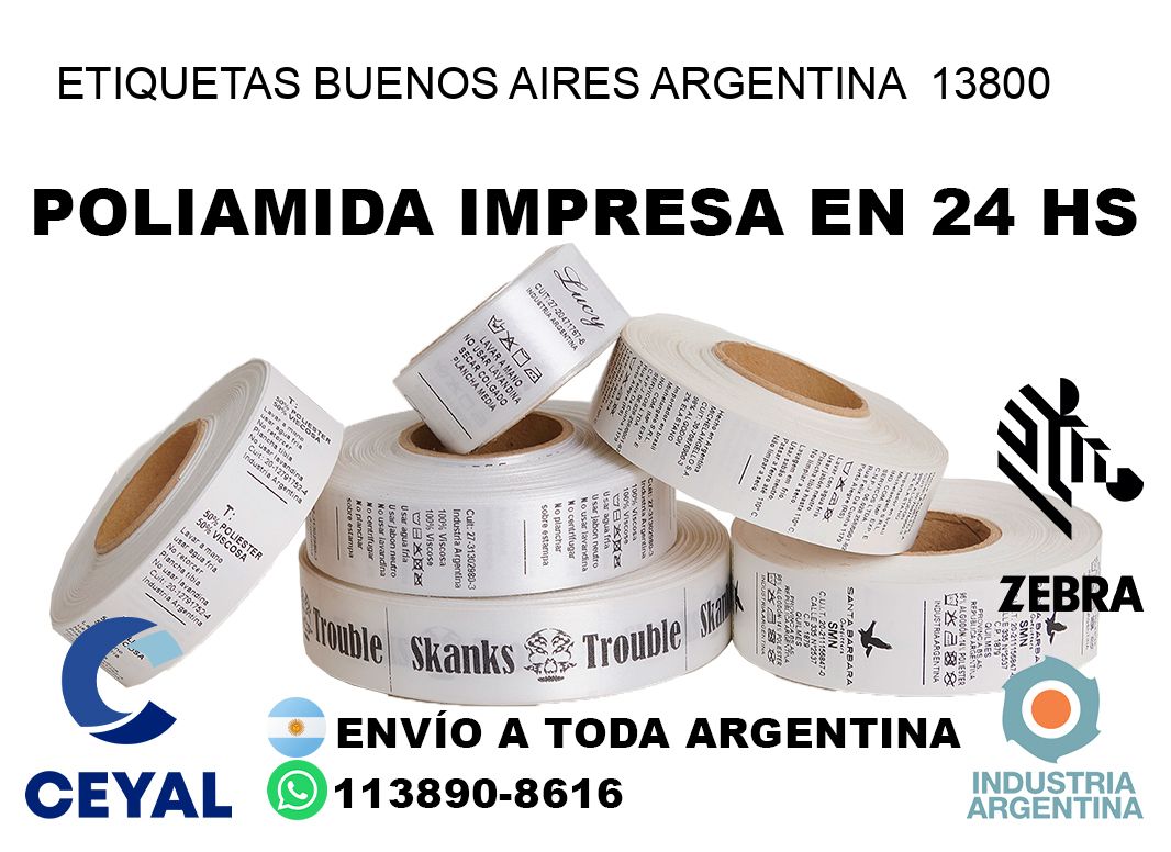 Etiquetas Buenos Aires Argentina  13800