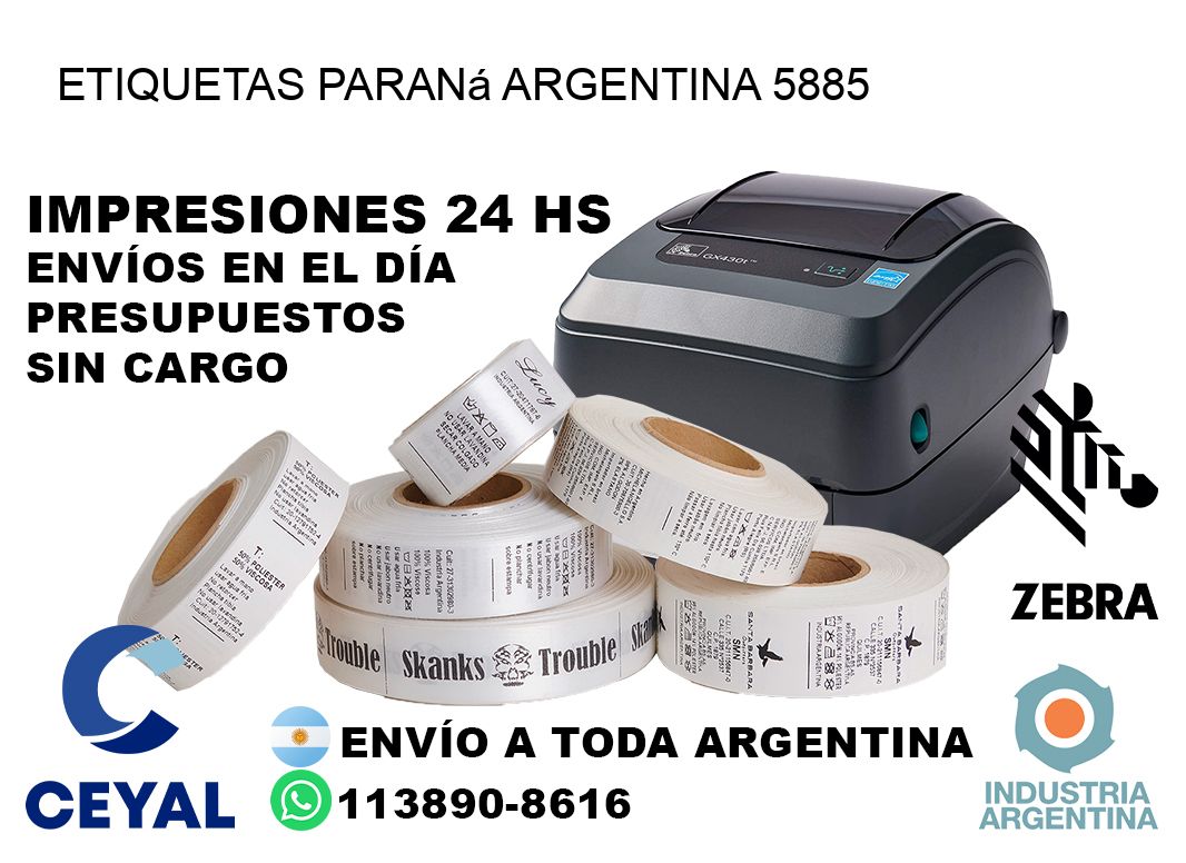 Etiquetas Paraná Argentina 5885