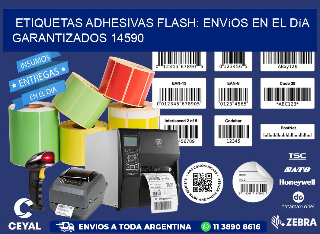 Etiquetas adhesivas Flash: Envíos en el Día Garantizados 14590