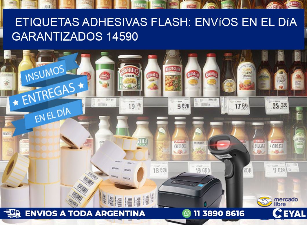 Etiquetas adhesivas Flash: Envíos en el Día Garantizados 14590