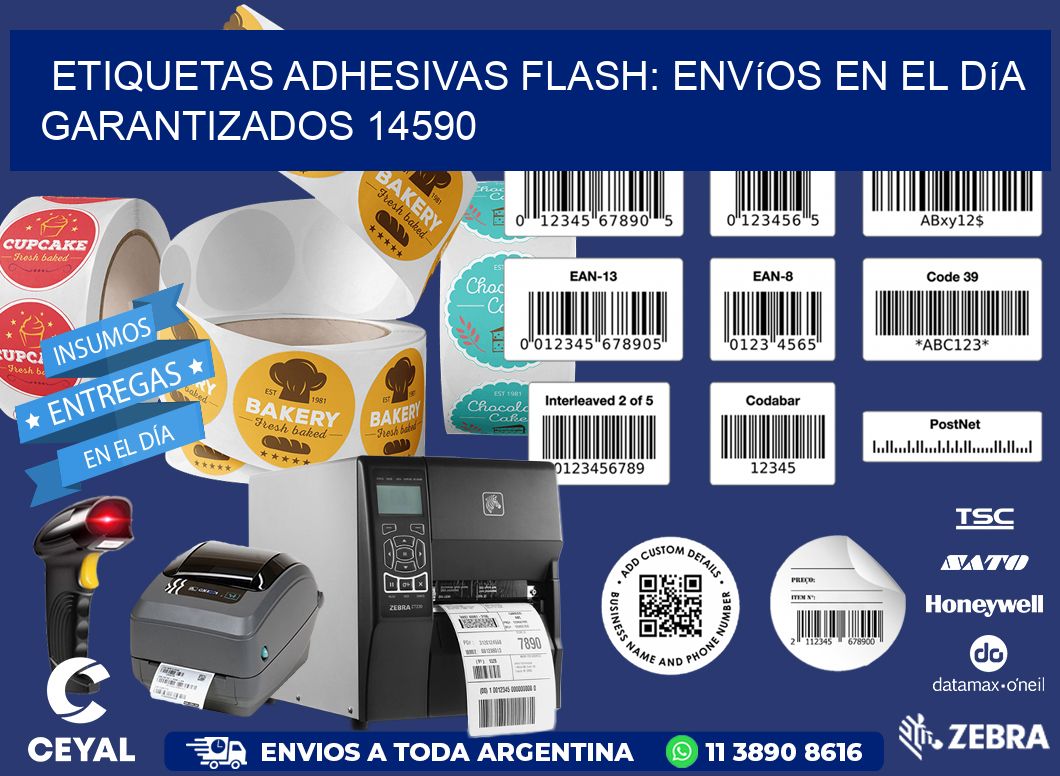 Etiquetas adhesivas Flash: Envíos en el Día Garantizados 14590