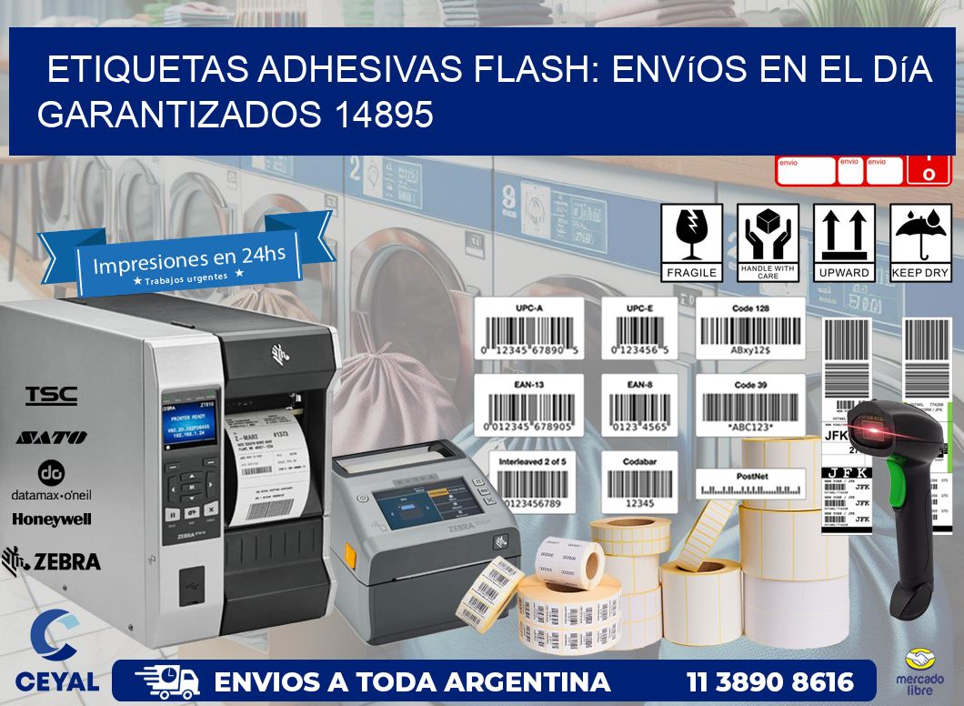 Etiquetas adhesivas Flash: Envíos en el Día Garantizados 14895