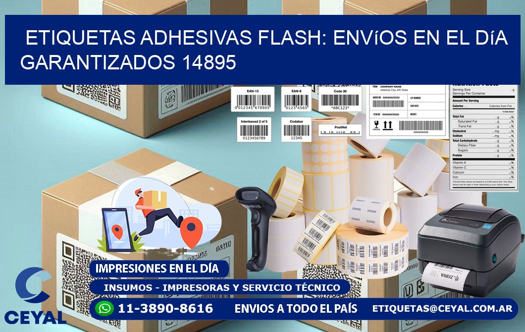 Etiquetas adhesivas Flash: Envíos en el Día Garantizados 14895