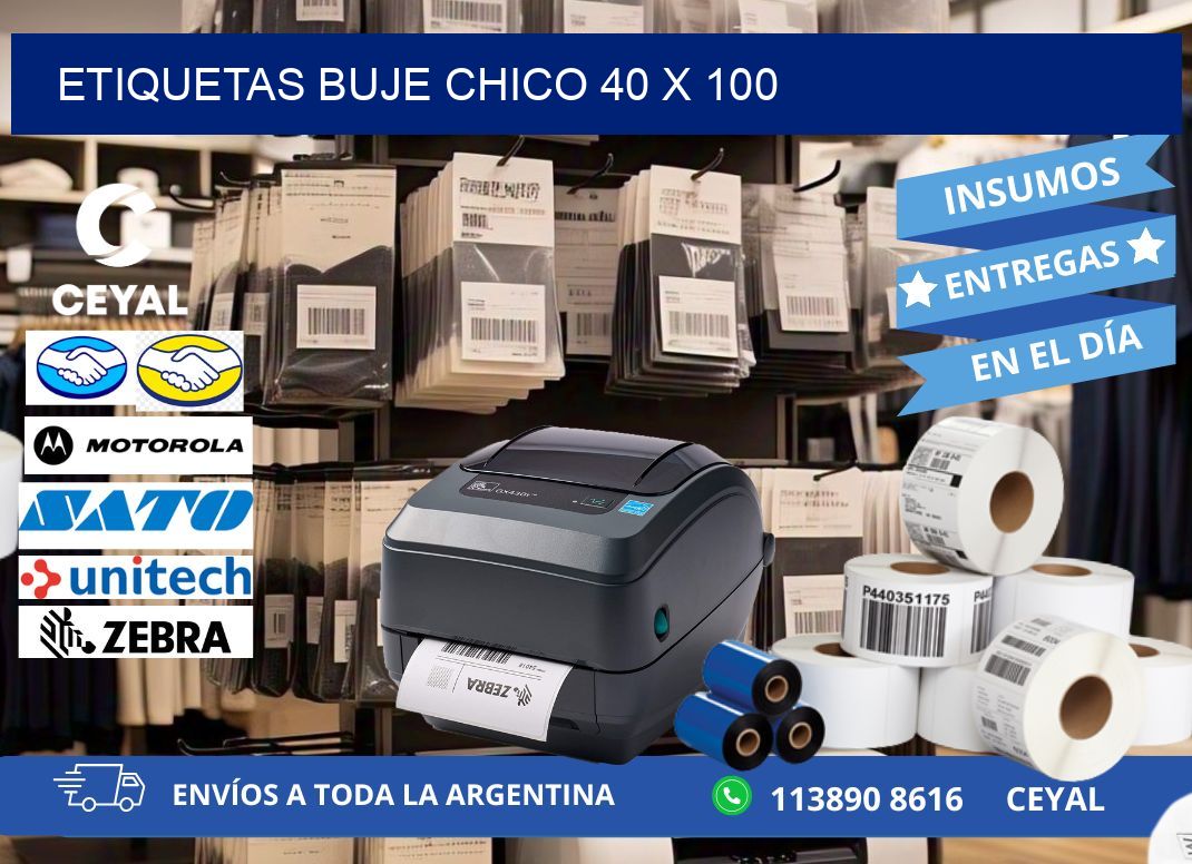 Etiquetas buje chico 40 x 100